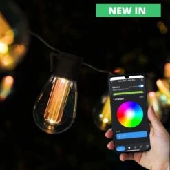 Colour Change RGB Solar Festoon Lights With USB And Smart App. Set Of 50