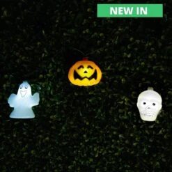 Solar Halloween Lantern String Lights Bundle - Set Of 3 X 20 String Lights With Rechargeable AA Battery Included