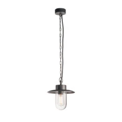 Molat - 240v Pendant Hanging Light - Anthracite Finish Aluminium & Glass - Maximum 60w E27 - IP44
