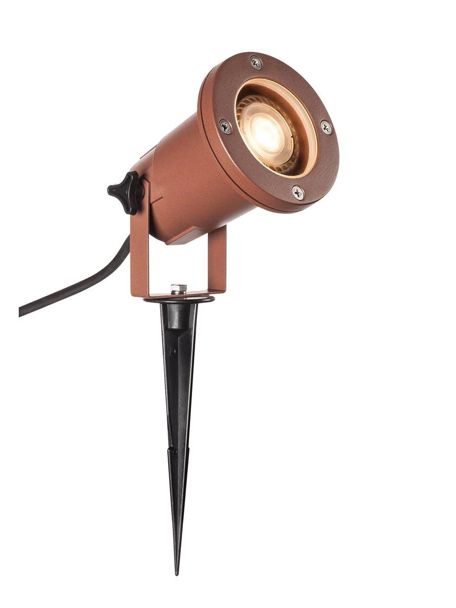 Nautilus - 240v - Rust Coloured Mains GU10 Max Wattage 11w, IP65 Spike Light - 5 Colour Finishes