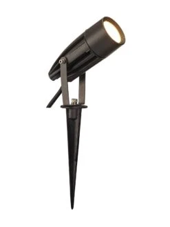 SYNA - Aluminium Athracite Finish IP55 220-240v 8.6w 3000k 470 Lumens Spike Spotlight Also In Grey, Green & Rust