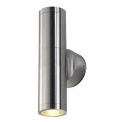 Astina Outdoor Up & Down Wall Light - 240v - Brushed Aluminium GU10 IP44 Slimline