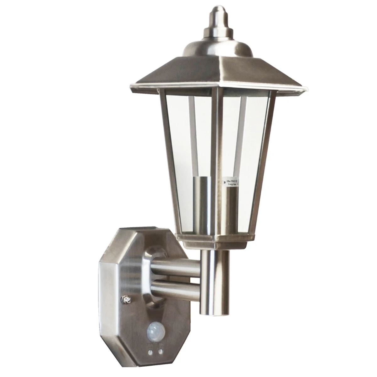 Stellus Contesa PIR Sensor - Outdoor Lantern Wall Light - 240v - 304 Stainless Steel E27 IP44 - Image 2