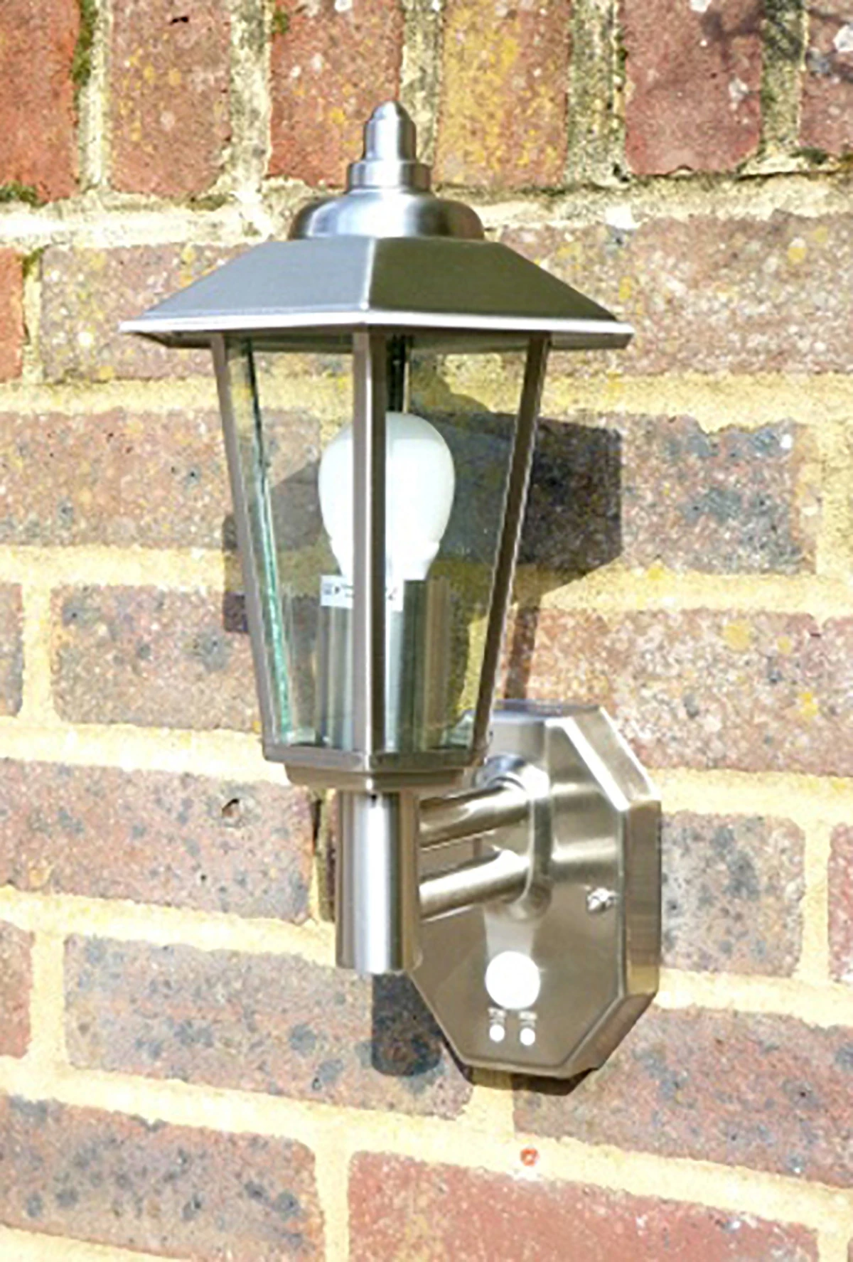 Stellus Contesa PIR Sensor - Outdoor Lantern Wall Light - 240v - 304 Stainless Steel E27 IP44 - Image 3