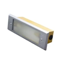 Charleston Aged Silver Brick Light – Frosted Glass Front - 240v IP44