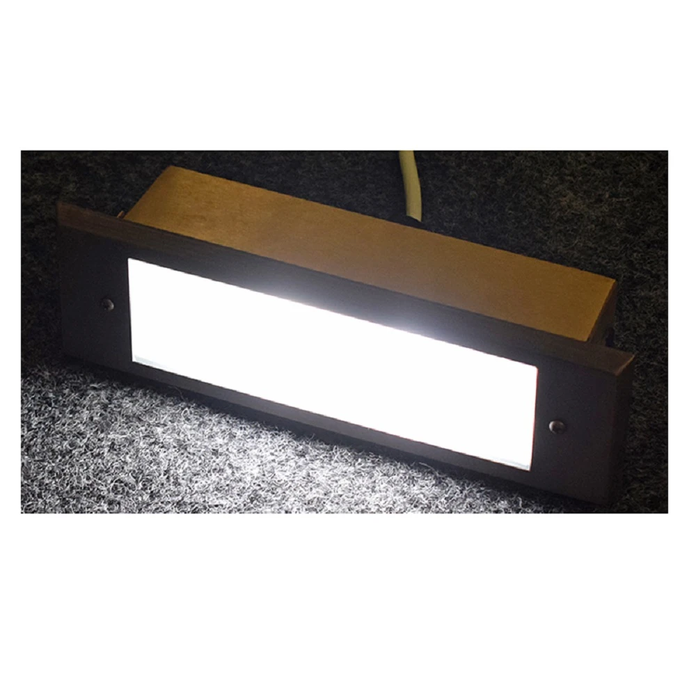Charleston Brass Brick Light – Frosted Glass Front - 12v IP44 - Image 3