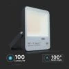 V-Tac Slimline Photocell LED Floodlight 30w 220- 240v 3000k Warm White Black Frame IP65 3000 Lumens