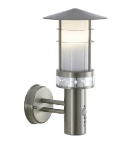 Pagoda PIR/Photocell Sensors - Outdoor Lantern Wall Light - 240v - 304 Stainless Steel E27 IP44