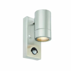 Palin PIR Sensor - Outdoor Fixed Security Down Light 240v - Brushed 304 Stainless Steel IP44 GU10