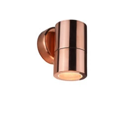 Compact - Outdoor Fixed Down Wall Light - 240v - Copper IP65 GU10