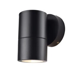 Compact 240v - Outdoor Fixed Down Light - Black Powder Coated Aluminium IP65 GU10