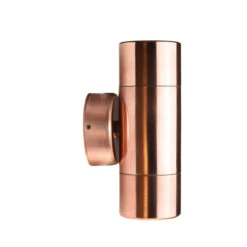 Compact Outdoor Up & Down Wall Light - 240v Copper GU10