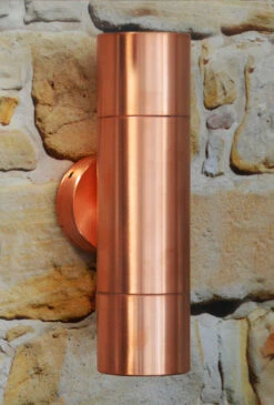 Hilospot 240v - Outdoor Wall Light Natural Copper IP65 GU10 Up And Down Wall Light
