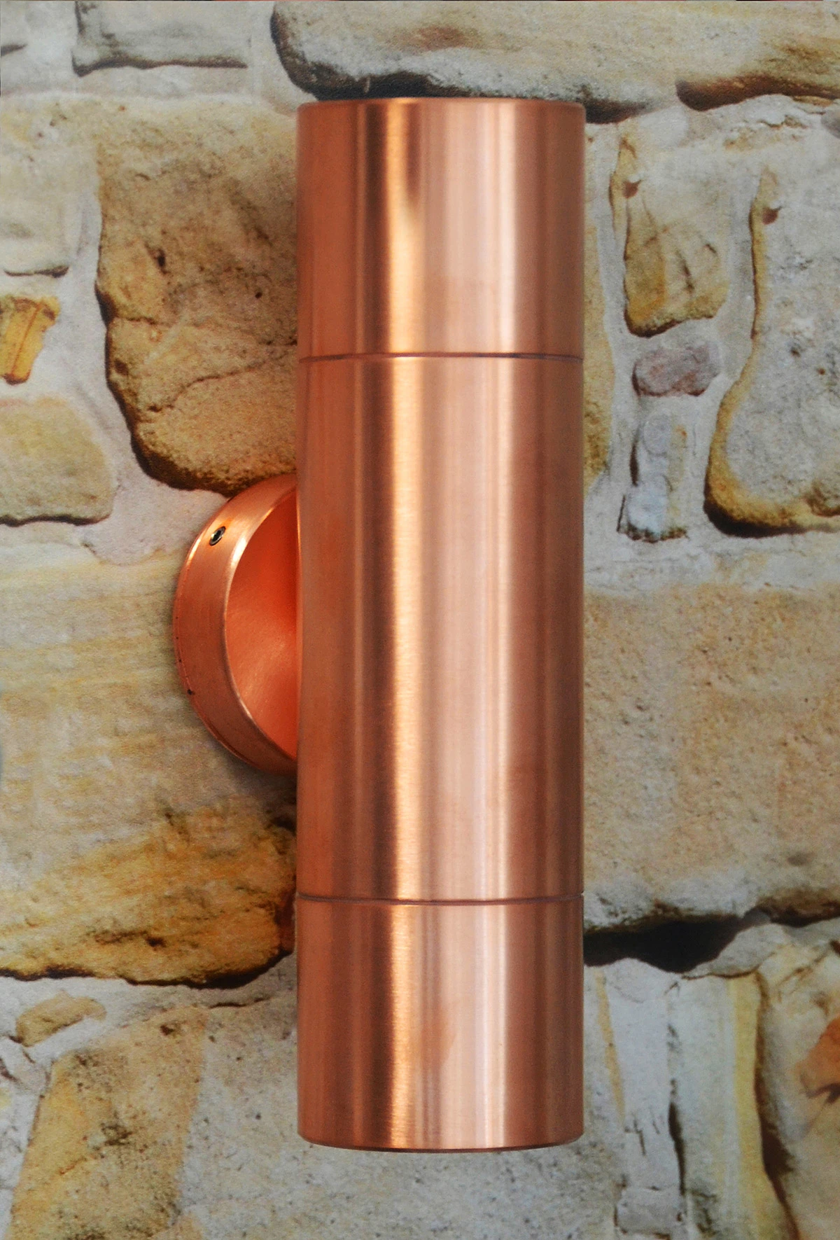 Hilospot 240v - Outdoor Wall Light Natural Copper IP65 GU10 Up And Down Wall Light