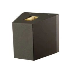 Out Beam 240v - Outdoor Wall Light Anthracite Powder Coated Aluminium 18w 3000k IP44 Up And Down Wall Light