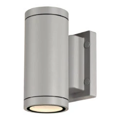 Myra Outdoor Up & Down Wall Light - 240v - Silver Grey Powder Coated Aluminium GU10 IP55