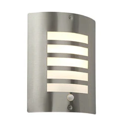 Bianco PIR Sensor - Outdoor Wall Light - 240v - Brushed 304 Stainless Steel E27 IP44