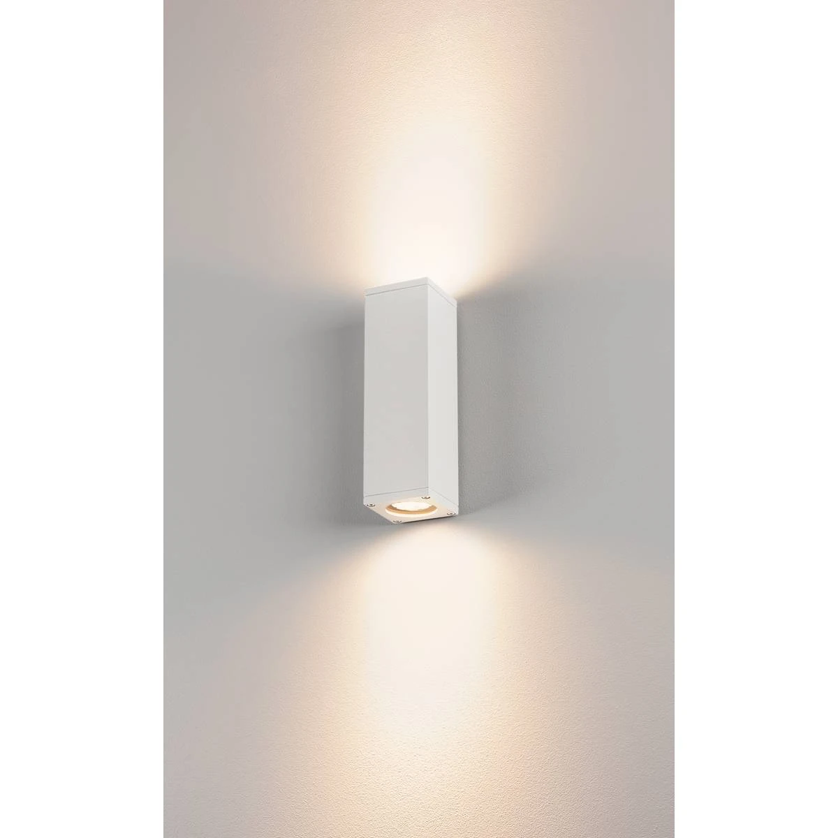 Theo - Outdoor Up & Down Wall Light - 240v - White Powder Coated Aluminium GU10 IP44 - Image 3