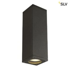 Theo 240v - Outdoor Wall Light Anthracite Powder Coated Aluminium GU10 IP44 Up And Down Wall Light