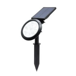 Chiron Solar Spotlight With Attached Panel - IP65 - Dual Control Warm Or Cool White - Can Be Spike Mounted