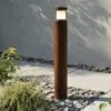 Nimbus 70 - Natural Teak Bollard IP44 E27 Candle 240v 700mm Height - Surface Or Spike Mounted - 2 Heights