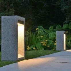 Arcus 42 Stone - Natural Granite IP55 6w 3000k 220-240v 500 Lumens 400mm Height - Surface Or Spike Mounted Bollard Light