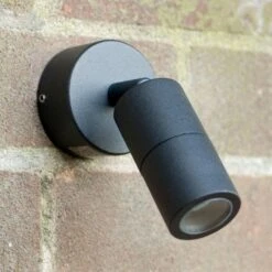 Microspot 12v -Adjustable Outdoor Wall Light - Black Powder Coated Aluminium IP65 MR11