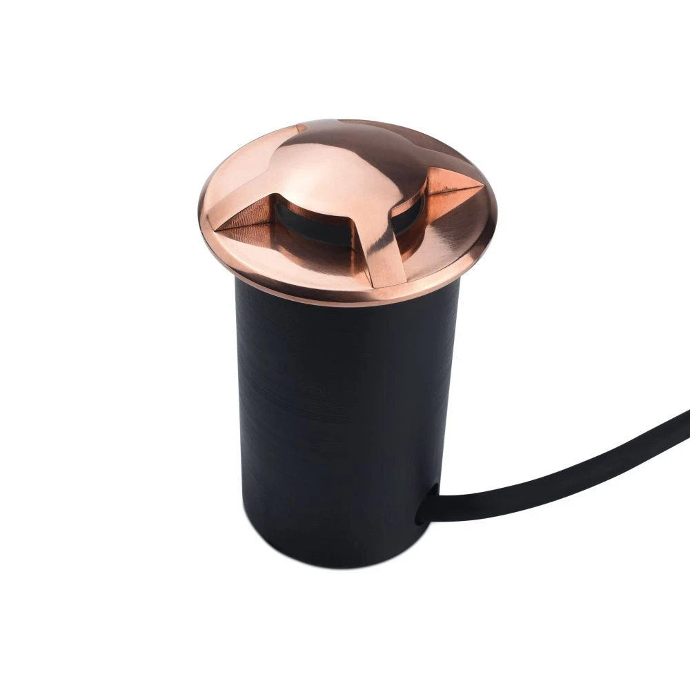 Waymarker 360 - 240v Copper Bezel & 316 Stainless Steel Body With 4 Windows Giving 360 Degree Light IP66 GU10
