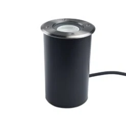 Modula - 240v Stainless Steel Bezel Aluminium Body 30 Degree Tilt Round Recessed Spotlight IP67 GU10 120mm Bezel