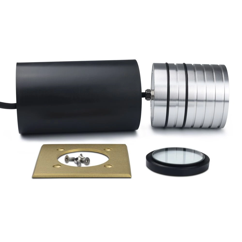 Modula - 12v Brass Bezel Aluminium 30 Degree Tilt Square Recessed Spotlight IP67 MR16 120mm Bezel - Image 7