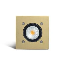 Modula - 12v Brass Bezel Aluminium 30 Degree Tilt Square Recessed Spotlight IP67 MR16 120mm Bezel