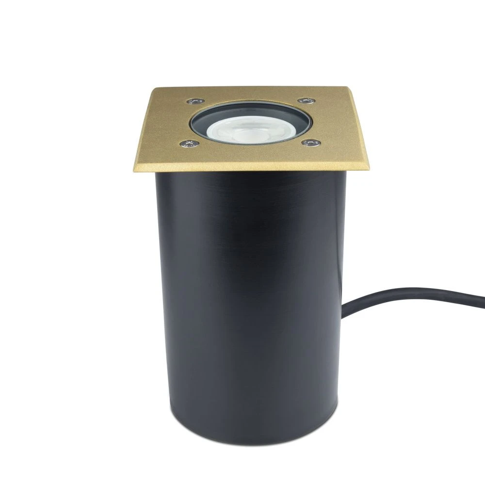 Modula - 12v Brass Bezel Aluminium 30 Degree Tilt Square Recessed Spotlight IP67 MR16 120mm Bezel - Image 6