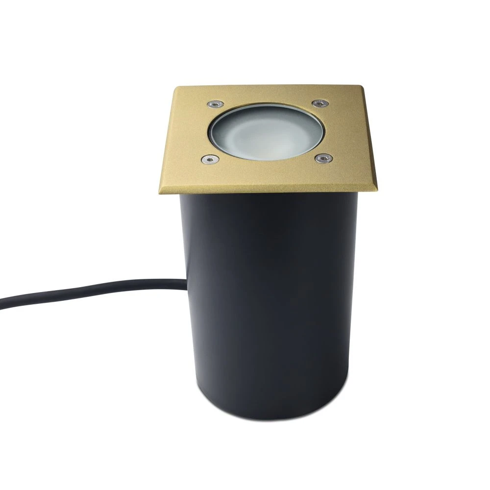Modula - 12v Brass Bezel Aluminium 30 Degree Tilt Square Recessed Spotlight IP67 MR16 120mm Bezel - Image 4