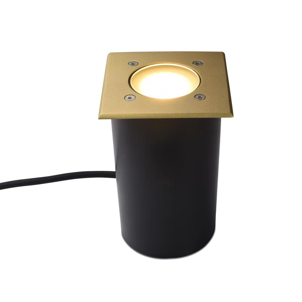 Modula - 12v Brass Bezel Aluminium 30 Degree Tilt Square Recessed Spotlight IP67 MR16 120mm Bezel - Image 3