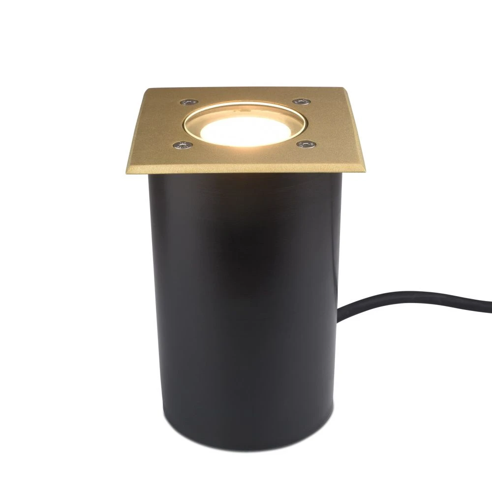 Modula - 12v Brass Bezel Aluminium 30 Degree Tilt Square Recessed Spotlight IP67 MR16 120mm Bezel - Image 5