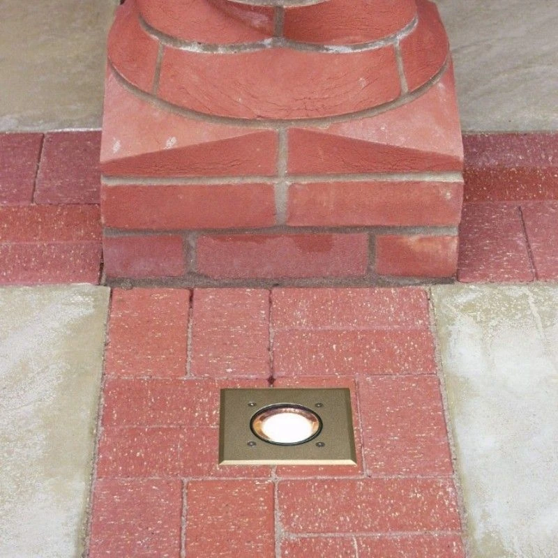 Modula - 12v Brass Bezel Aluminium 30 Degree Tilt Square Recessed Spotlight IP67 MR16 120mm Bezel - Image 8