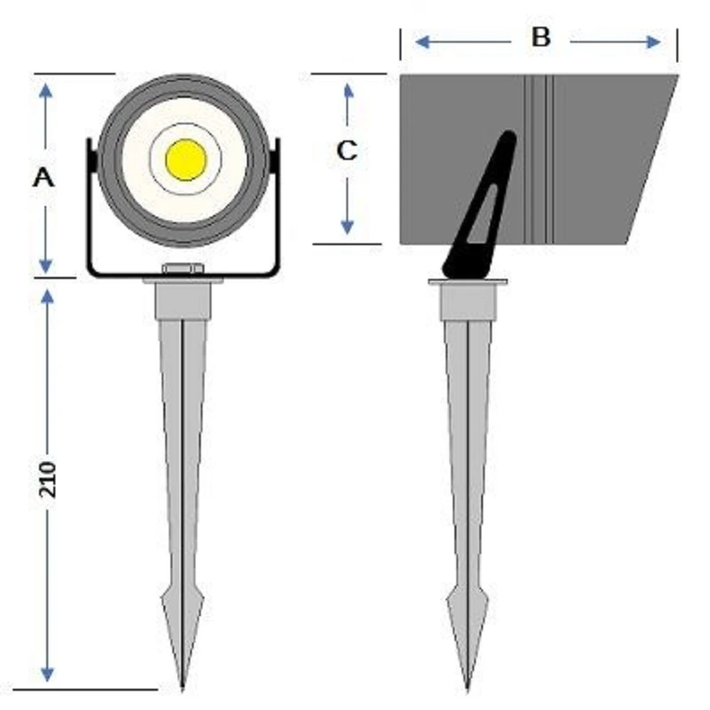 Titan 15 - 240v 15W IP65 3000K Black 15 Degree Spike Light - Image 4