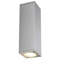 Theo - Outdoor Up & Down Wall Light -240v Grey Powder Coated Aluminium GU10 IP44