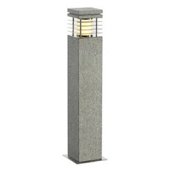 Arrock Granite - Granite & Stainless Steel IP44 E27 Max 15w 230v 70cm Tall - Surface/Spike Bollard - 2 Heights