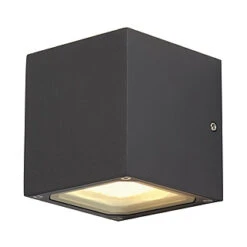 Sitra Cube - Outdoor Up & Down Wall Light - 240v - Anthracite Powder Coated Aluminium 2 X 9w Max GX53 IP44