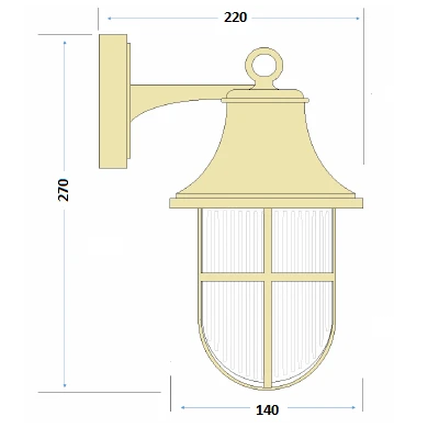 Greenwich Outdoor Wall Lantern Light - Solid Brass -240v IP64 E27 - Image 4