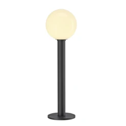 GLOO - Anthracite & Frosted Glass IP44 E27 230v Max Wattage 23w 70cm Height - Surface Or Spike Mount Bollard & 3 Heights