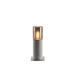 Lisenne - Grey/Brown IP54 E27 Max Wattage 23w 230v 40cm Height - Surface Or Spike Mounted Bollard - Choice Of 2 Heights