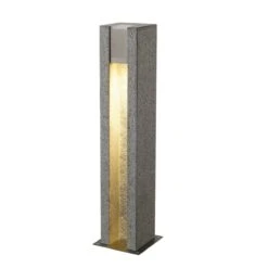Arrock Slot - Granite & Stainless Steel IP44 Max 4w GU10 230v 70.5cm Height - Surface Or Spike Mounted Bollard