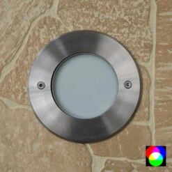 Walkover Opal Frosted - 24v 304 Stainless Steel RGB 5.4w 250 Lumens IP67 45 Degree Beam Fixed Round Recessed Light