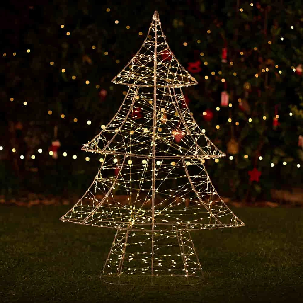 USB Solar Large Christmas Tree 960 LEDs In Dual White Colour Temperatures