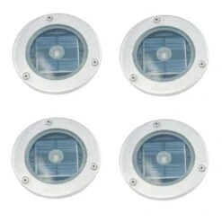 Set Of 4 Solar Round Decking Lights Or Single Deck Light - IP65