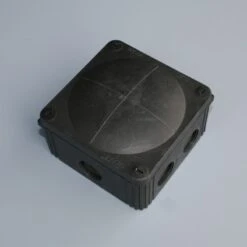 IP66 Junction Box C/w Terminals/ Membrane/20mm Entries - Black - 85 X 85 X 50mm