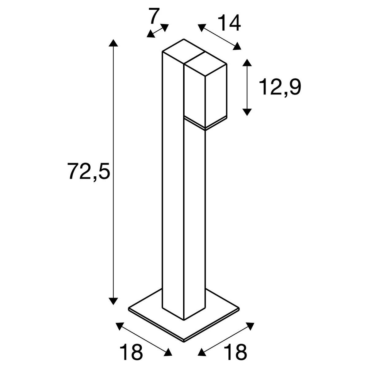 Theo - Anthracite IP44 Max 7w GU10 240v - Surface Mounted Path Light - Image 7