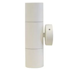Hilospot Outdoor Up & Down Wall Light - 240v - Anodised White Aluminium 2 X GU10 IP65 Max 35w